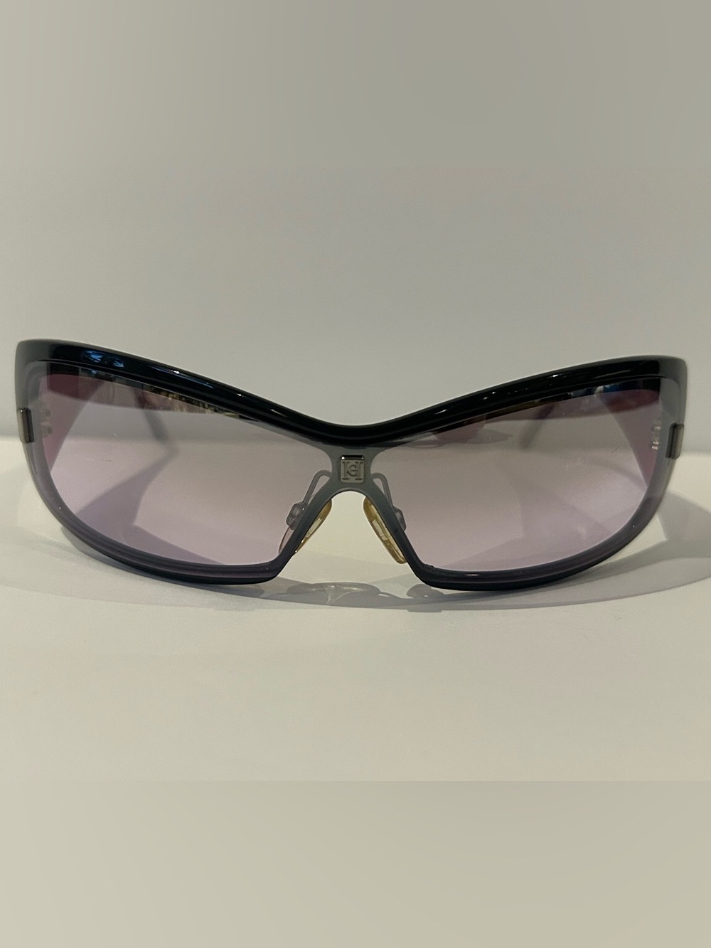 Carolina Herrera Black Sunglasses with Light Purple Lenses & Temples - CH166